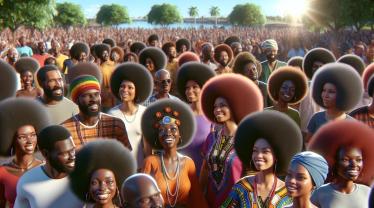 Realistische afbeelding met een hoge resolutie van 8k van Wereld Afro-dag.
